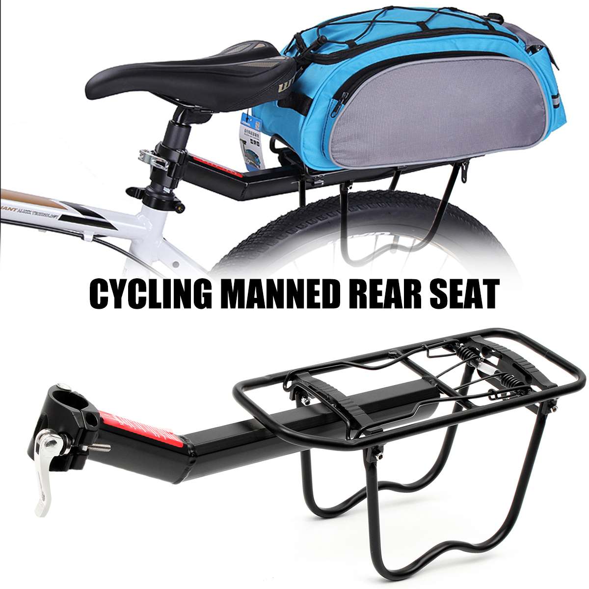 MTB Bike Rear Rack Mount Seat Post Mount Pannier Carrier Holder Aluminum Alloy Quick Release Bicycle Rack Luggage Seat Post