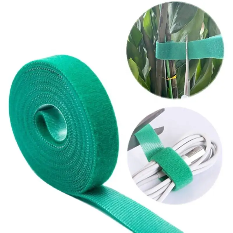 Cordel de jardín verde para plantas, lazos de nailon para plantas, gancho de jardín, lazo, envoltura de caña de bambú, soporte, accesorios de jardín, 2M