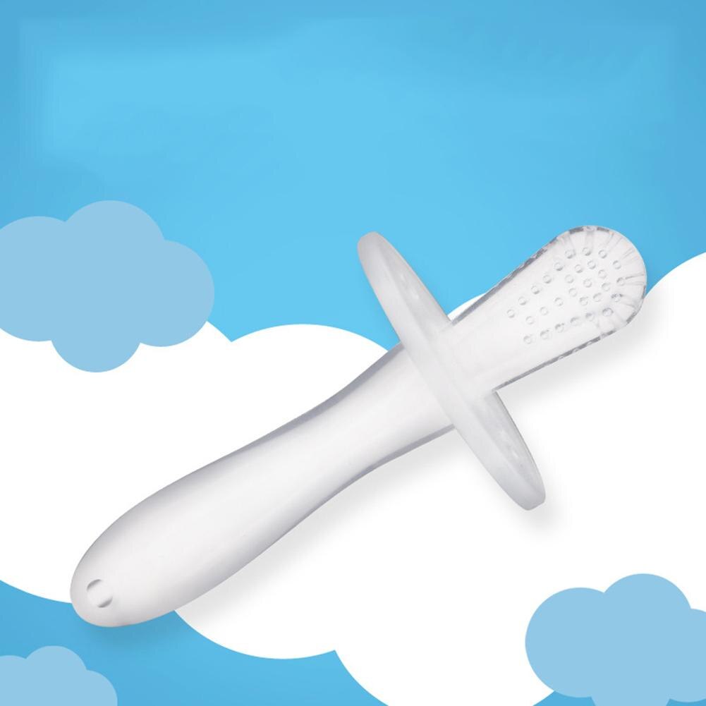 Baby Tandjes Stok Vloeibare Siliconen BPA Gratis Bijtring Speelgoed 1Pcs Zuigeling Training Massage Tandenborstel voor Pasgeboren Transparante Bijtring