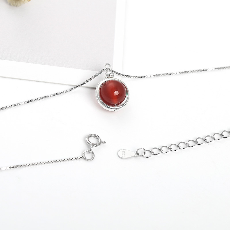 JD Neue Einfache Runde 925 Sterling Silber Farbe Lila Amethysten Natürliche Stein Anhänger für Halsketten Schmuck