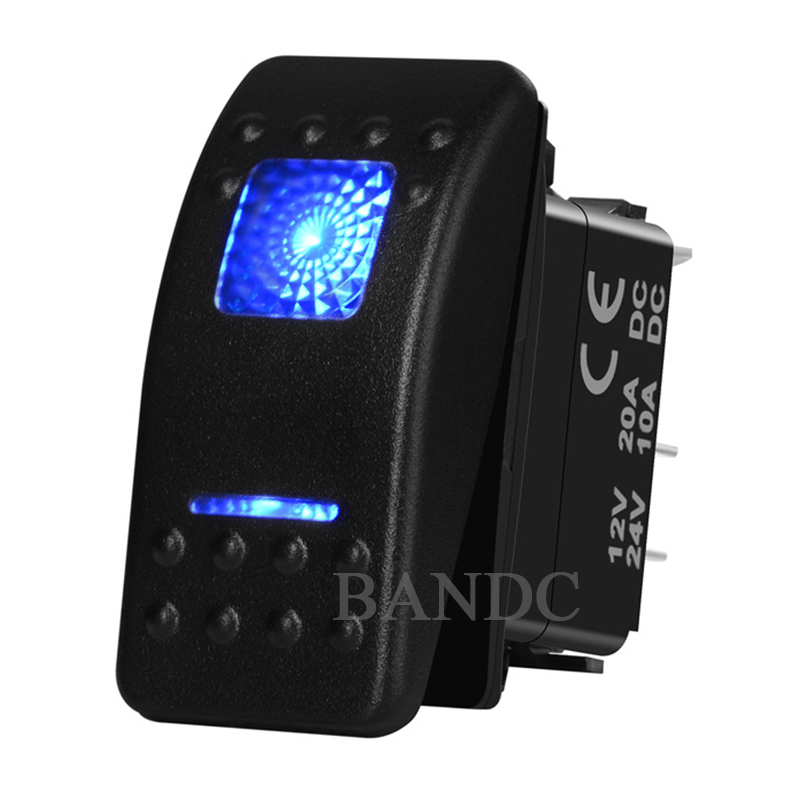 Barre lumineuse Led bleue 12V, interrupteur à bascule antibrouillard, 5 broches ON-OFF, 3 positions, interrupteur à bascule pour voiture, bateau, Yacht marin 12V/20Amp: Beige