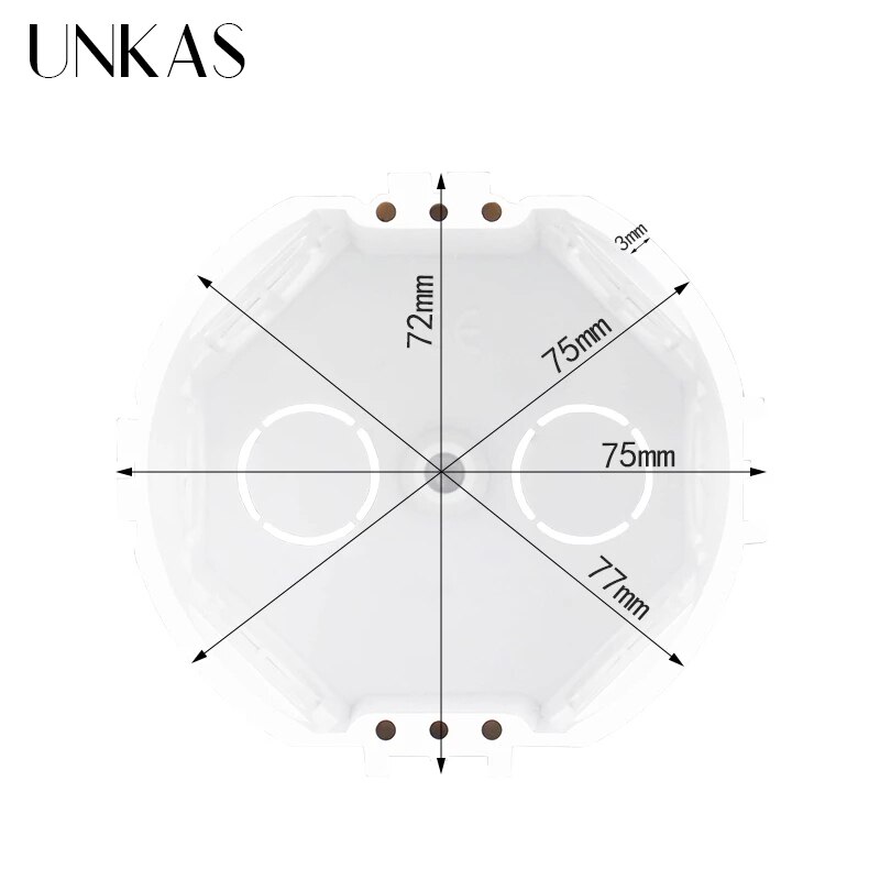 UNKAS 73*62MM EU European Standard Cassette Universal Wall Mounting Box for Wall Switch and Socket Back Box Pop