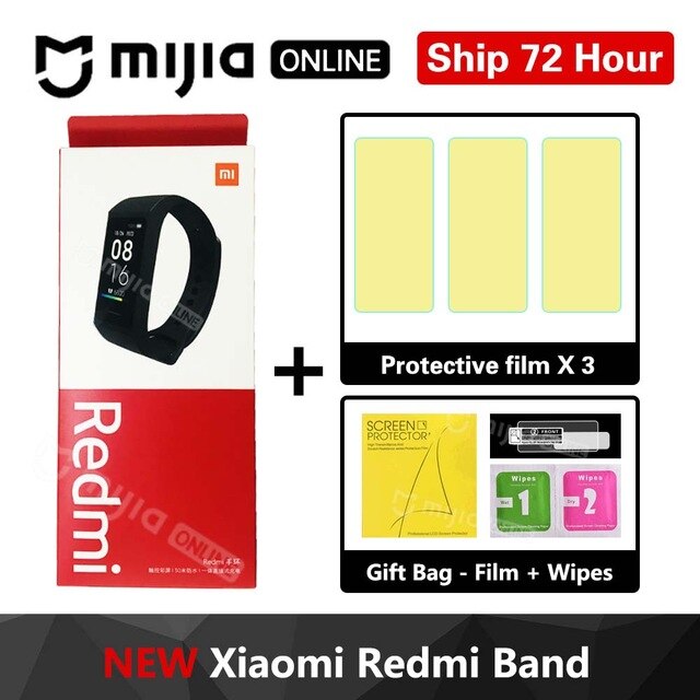 Xiaomi Redmi Band 4 Smart Hartslag Fitness Sport Tracker Bluetooth 5.0 Waterdichte Armband Touch Grote Kleur Screen Polsband: Add Film X 3