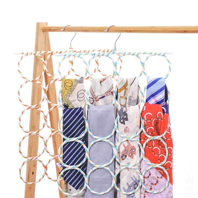 Cintre de rangement pour écharpe, cintre pour écharpe, écharpe, Hijab, cravate, 28 anneaux, KSI999