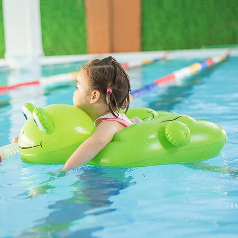 Baby Swimming Ring Float Inflatable Frog Circle Toy Awning Swimming Pool Outdoor Water Sport Fun Play Crawling Buoy