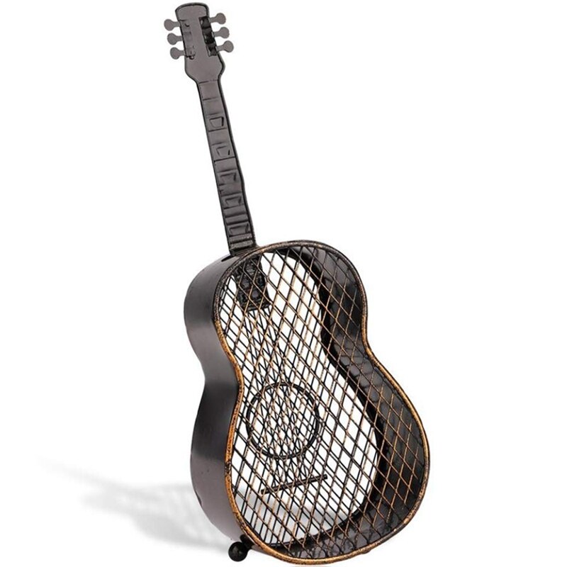 Métal Sculpture guitare vin liège conteneur guitare vin liège conteneur Vintage décoration de la maison