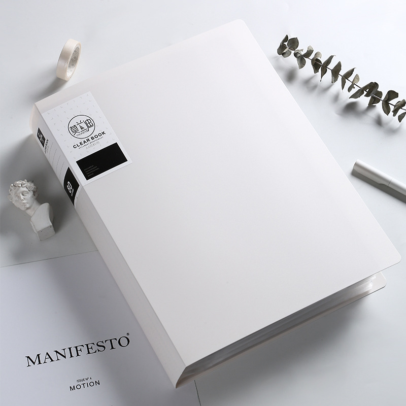 40 60 80 Pages A4 Size A4 Information Book Folder Storage Rganizer Book Multi-layer Loose-leaf Folder Student Office File Book: 80 pages white