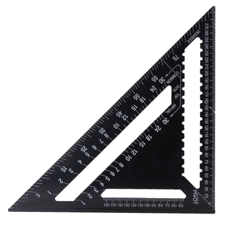 12 inch Metric Aluminum Alloy Triangle Angle Ruler Protractor 30cm Square Layout Gauge Woodworking Measurement Tool