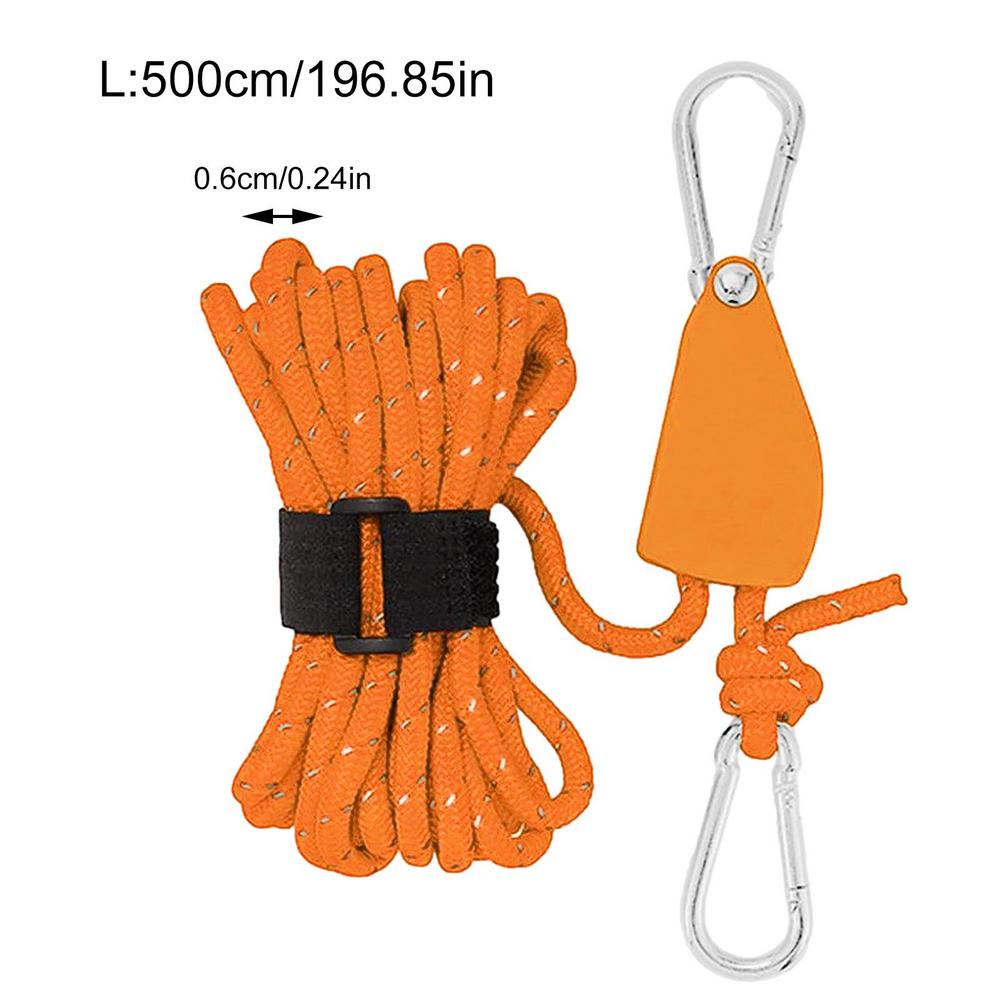 Kampeertent Vastbinden Touw Strakker Bevestiging Katrol Hangers Luifel Touw Haak Gesp Touw Aanhaalriemen Gereedschap: Dark Gray