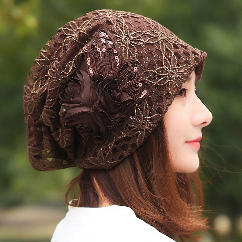 Spring Autumn Hat For Women Skullies Beanies Women Warm Cap Unisex Elasticity Knit Beanie Hats Gorros Female Lace Caps