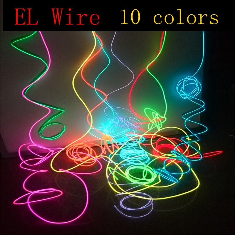 Lampada a strisce a LED luce al Neon flessibile bagliore EL cavo metallico luci a LED per danza di natale decorazione Rave scarpe fai da te abbigliamento