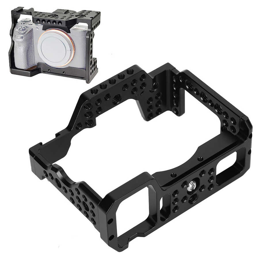 Camerakooi van aluminiumlegering met beschermhoes en coldshoe-bevestiging, geschikt voor sony  a9/a73/a7r 3/a7m 3 camerakooi