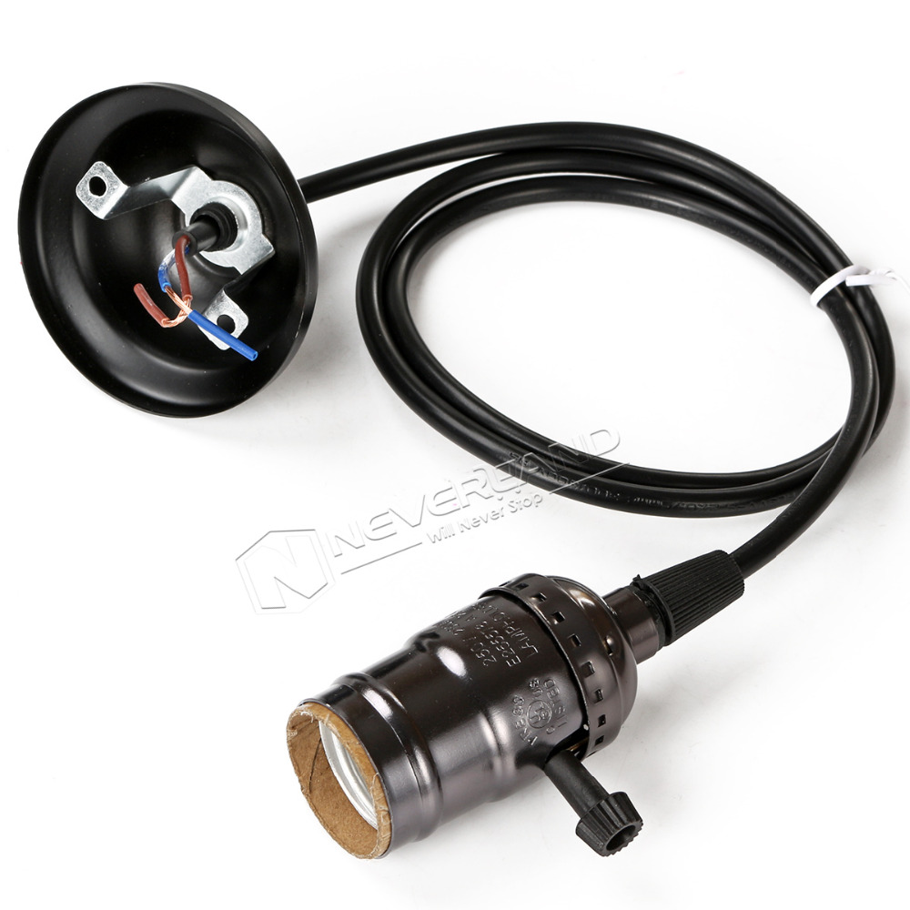 Base de enchufe de rosca para lámpara Base de lámpara Retro, soporte Edison, Bombilla colgante con cable de interruptor, E27 110V/220V