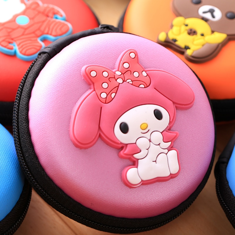 lovely Cartoon Mini Zipper Protective Headphone Case Pouch Earphone Storage Bag Soft Headset Earbuds Box USB Cable headset bags