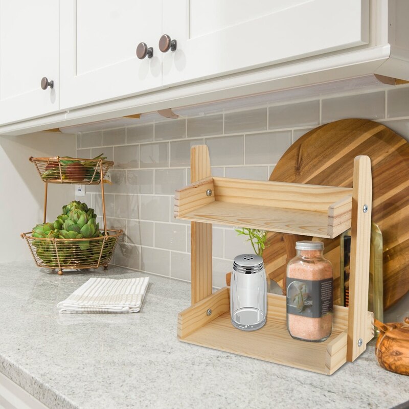 Hout Kruidenrek Keuken Multifunctionele Aanrecht Kruiden Opbergdoos Rack Multi-layer Kruiderij Holder Retail