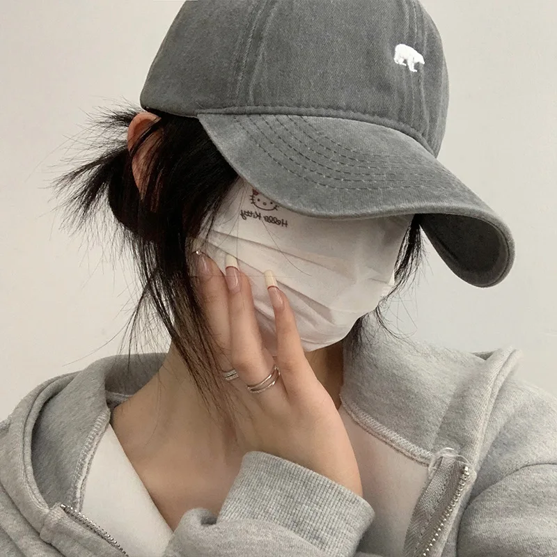 Stilvolle Baseballkappe mit Eisbär-Stickerei, Sonnenschutz, atmungsaktiv, verstellbar, idealer Freizeithut für Herren und Damen, unisex-Baseballkappen: Rosa