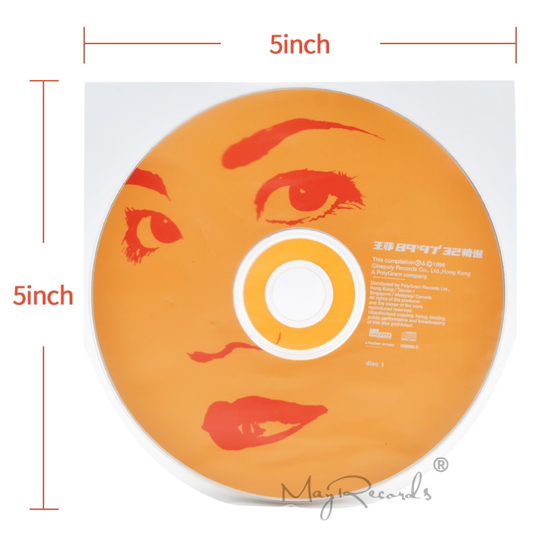 Manchons intérieurs transparents antistatiques de CD en plastique de 3 Mil pour MIni LP de 5 pouces SHM-CD