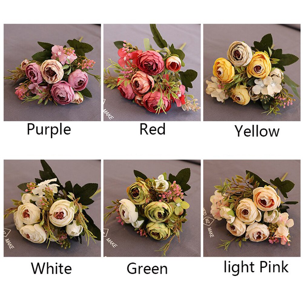 1pc kunstige blomster camellia hjem hage bryllupsfest møbler diy dekor blomster til dekorasjoner
