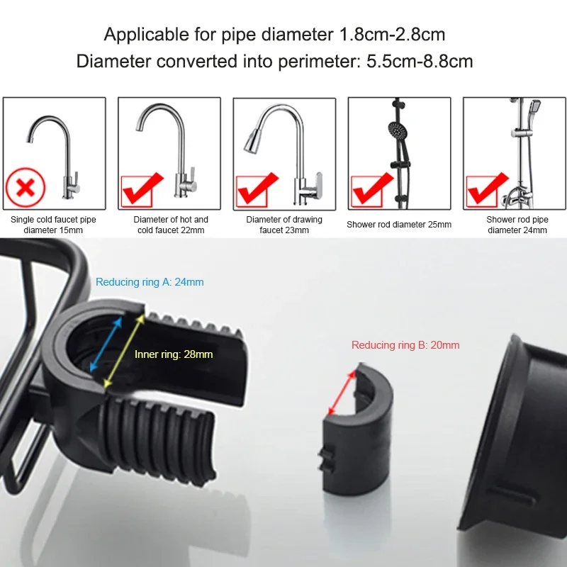 Support de rangement pour robinet de salle de bains, douche, shampoing, porte-savon réglable, évier de cuisine, chiffon éponge, égouttoir, accessoires de salle de bains