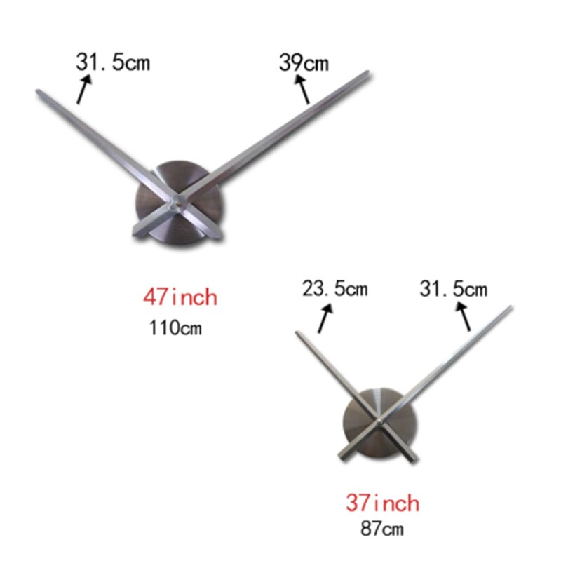 Grote wandklokken 3d doe-het-zelf acryl spiegelstickers woondecoratie klok horloge woonkamer keukenklok