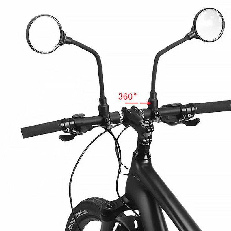 Espejos retrovisores para manillar de bicicleta de montaña y carretera, manguera flexible ajustable, 360 °, 1 pieza