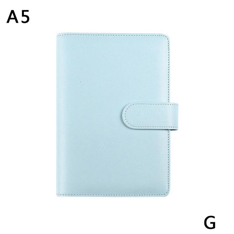 Classic case with leaves (no inner pages) A5 A6, notebook ring, diary, diary, multi-function cover: blue A5