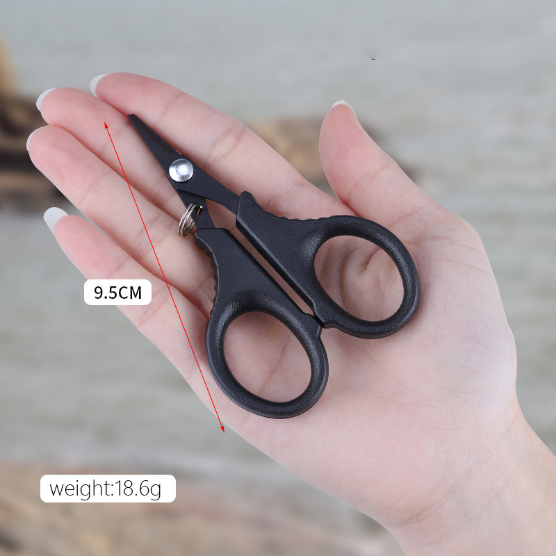 Tijeras de pesca pequeñas, mini cortador de línea de PE, señuelo de acero inoxidable (chapado de titanio de superficie), herramientas portátiles antioxidantes para tijeras de pescado