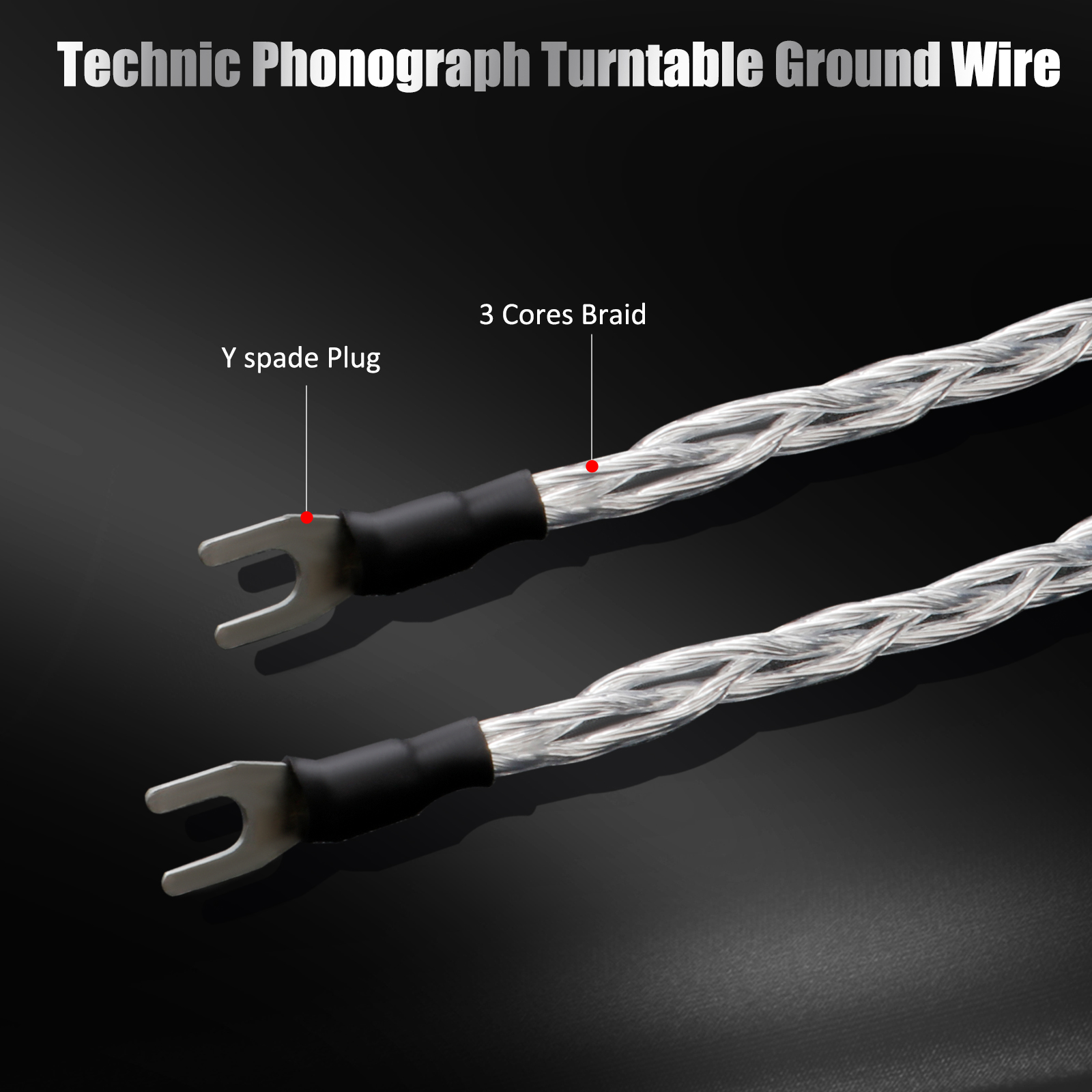 3 Cores gevlochten Jumper Ground kabel LP Vinyl Phono Signaallijn Hifi Audio Kabel Versterker Aarddraad Brug kabel