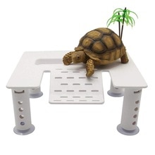 None Turtle Bask Platform with Sucking Disk Simulate Coconut Tree Aquarium Terrarium Decoration -5