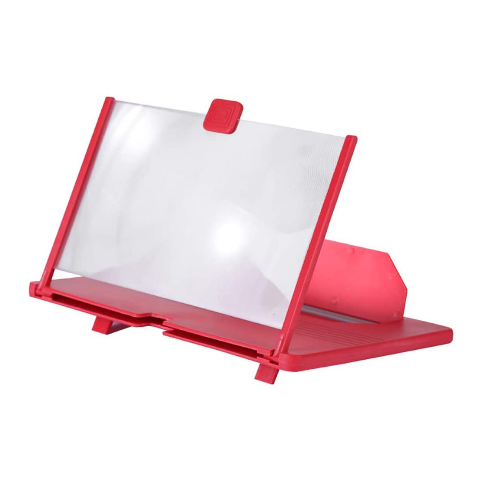 12 inch Folding Cell Phone Screen Magnifier Enlarged 3D Mobile Phone Screen Magnifier Radiation HD Video Amplifier Phone Stand: Red