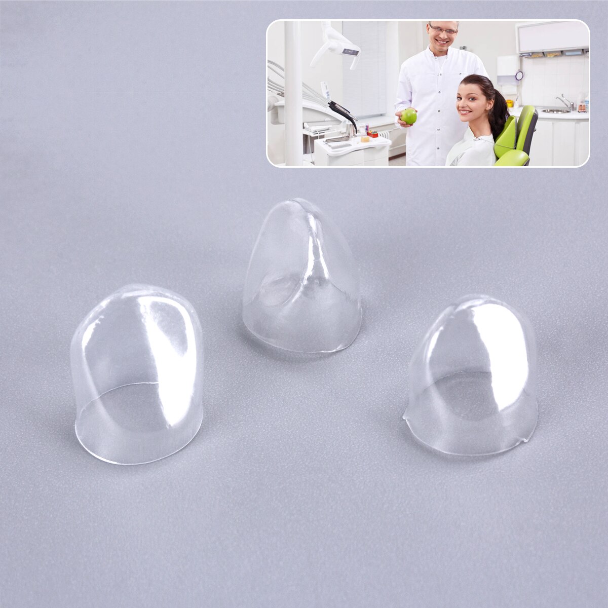 64pcs Adults Dental Anterior Transparent Crowns Dentist Tools 1.910 Anterior Transparent Crowns 64 pcs