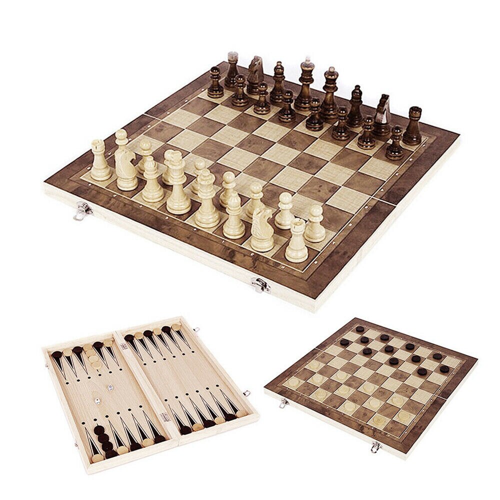 Jeu d'échecs en bois pliable, damier, jeu interactif Parent-enfant, maison, loisirs et divertissement en plein air