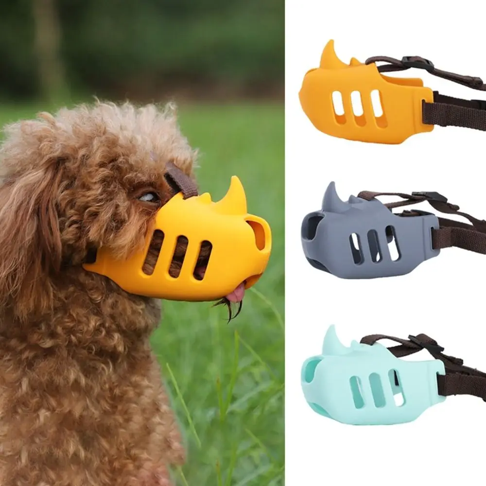 Bozal ajustable para perro, cesta fuerte transpirable de silicona suave para perros pequeños, medianos y grandes, para dejar de morder y masticar