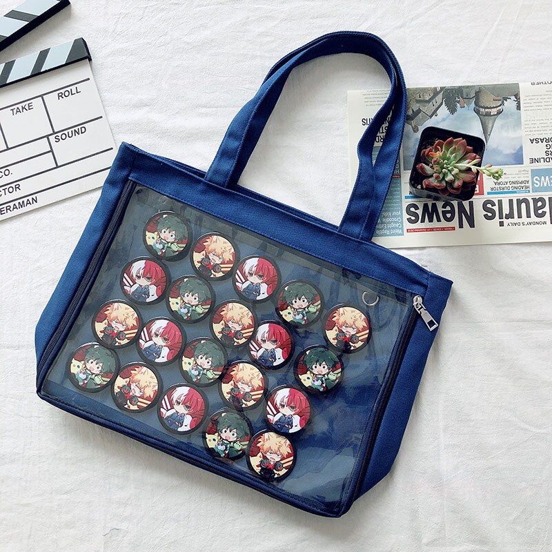 Ita Bag Lolita Style Shoulder Bags One side Lovely Kawaii Women Clear Bag Schoolbags For Teenage Girl Candy Sweet Itabag Handbag: Blue