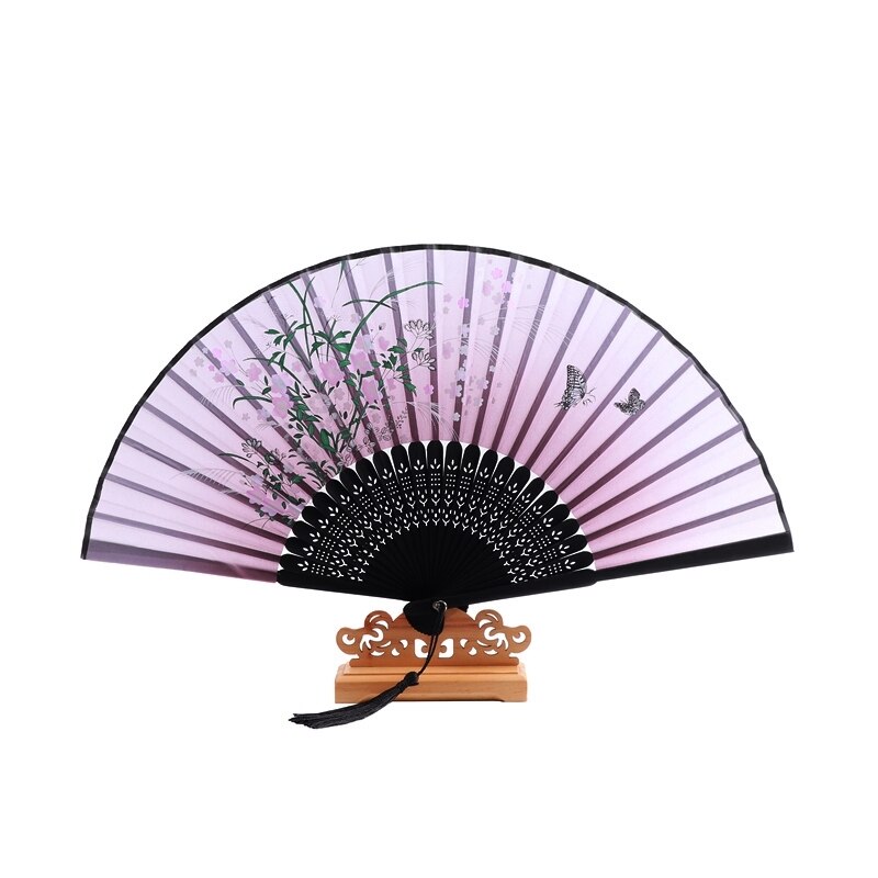 Mini Hand Ventilator Draagbare Zijde Vouwen Fan Chinese Vintage Stijl Home Decoratie Ornamenten Ambachten Bruiloft Dans Accessoires: 6