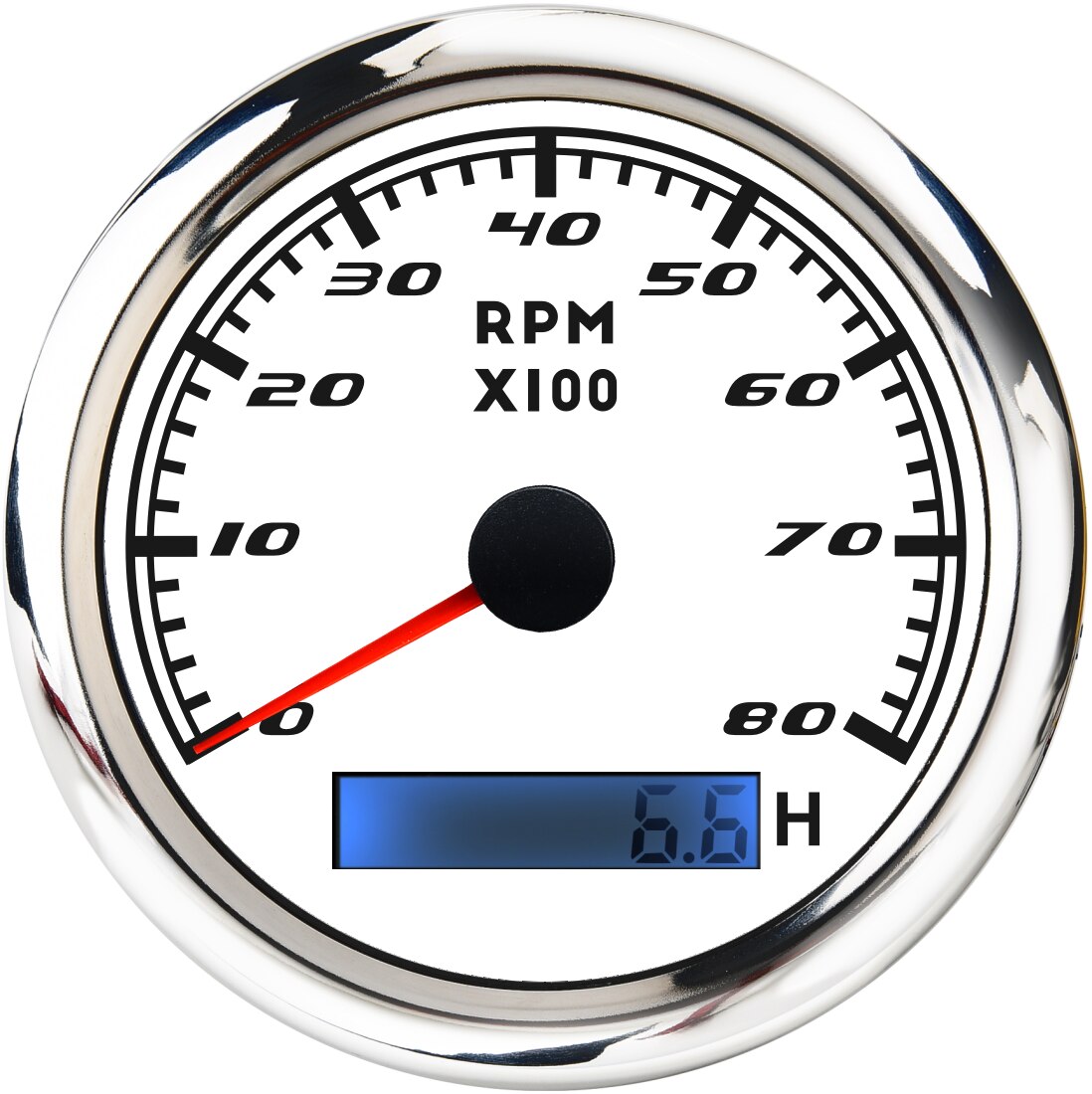 85mm marin varvräknare med lcd timräknare 3000,4000,6000,7000,8000 rpm bilbåtsvarvmätare med röd bakgrundsbelysning 12v/24v: Ws 8000 varv / min