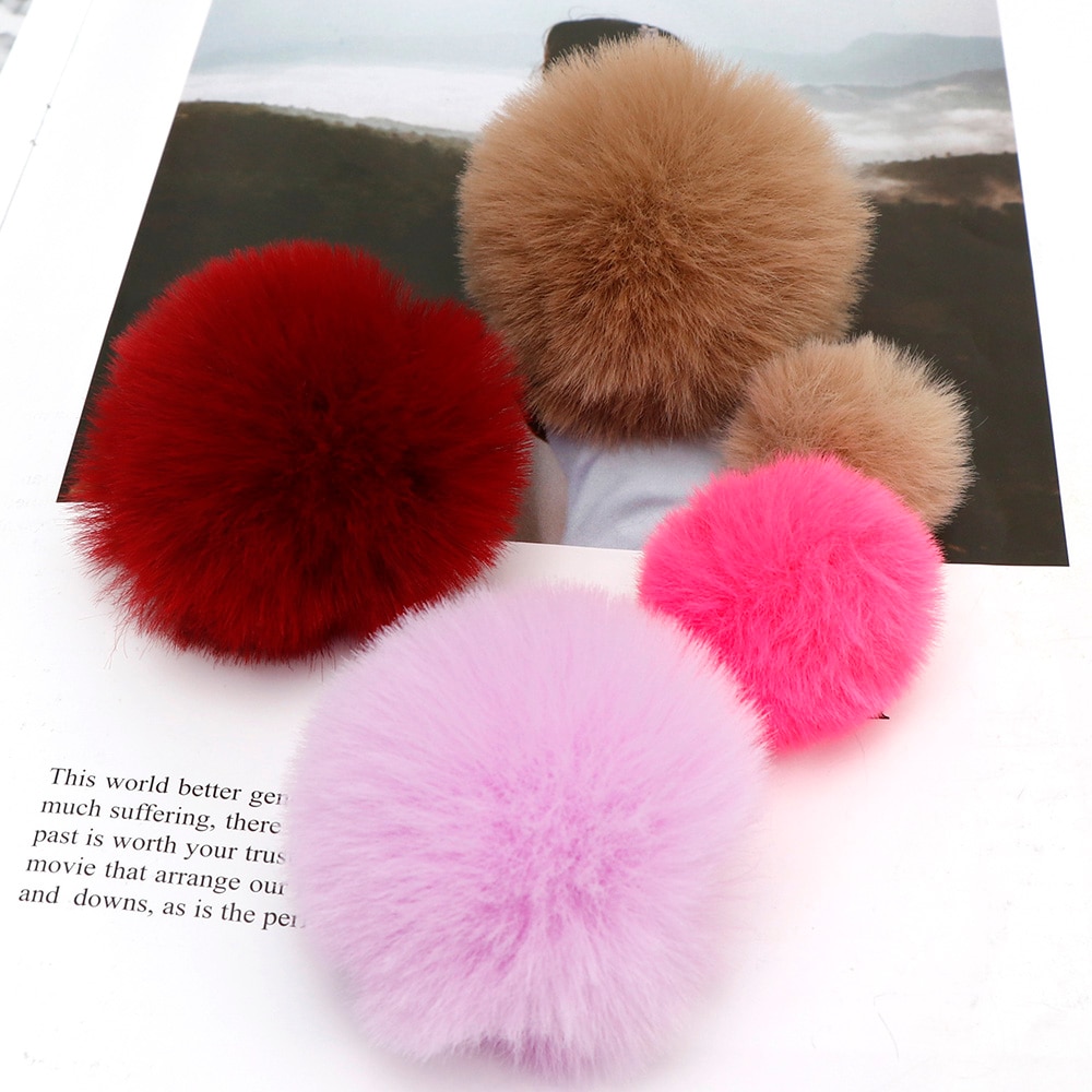 10 stk / posere 3-6cm pomponger fluffy plysjball mykt kunstig hår ball farge pompong diy sko lue bag klestilbehør