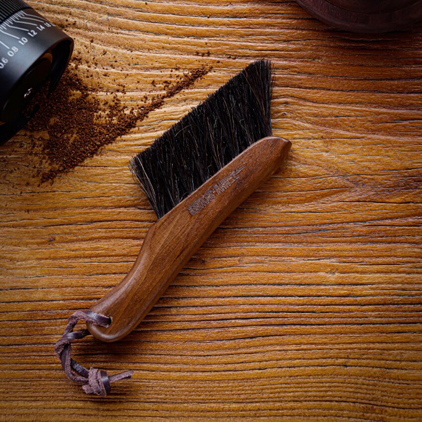 Koffie Borstel Walnoot Handvat Koffiemolen Machine Borstel Paard Haar Houten Stofborstel Cleaning Tools Voor Barista