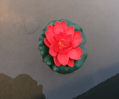 Simulation lotus kunstig flydende åkande eva lotus blomster dam dekor 10cm 7 farver have pool dam springvand dekoration 6: Rød