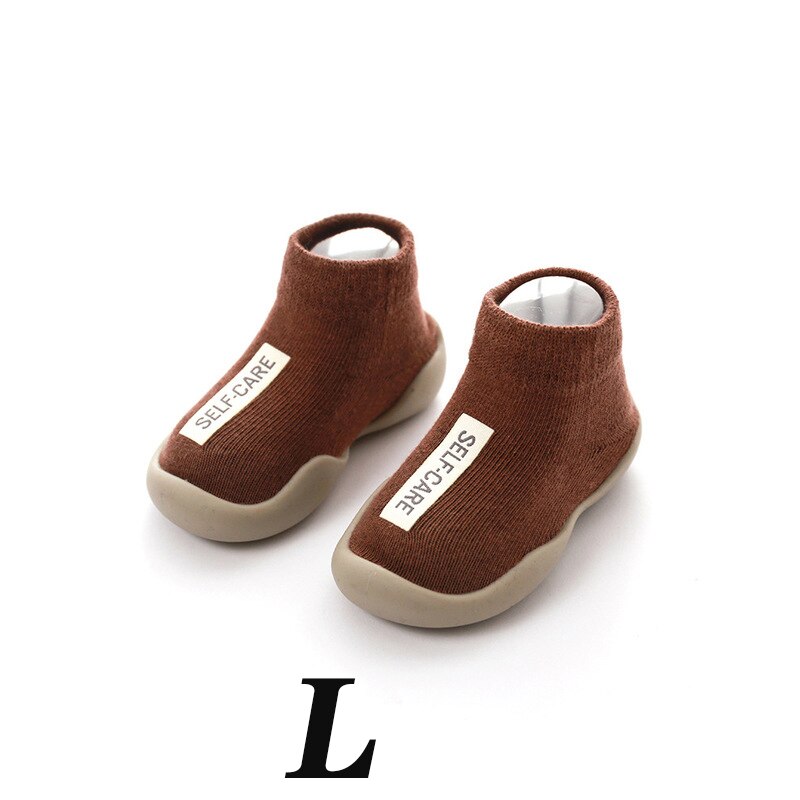 Medoboo Baby antislip Vloer Sokken Kinderen Katoenen Sokken Peuter Rubber Schoenen Printing Kids Korte Buis Sokken Voor Meisjes jongens 20: ME0111-coffeeL