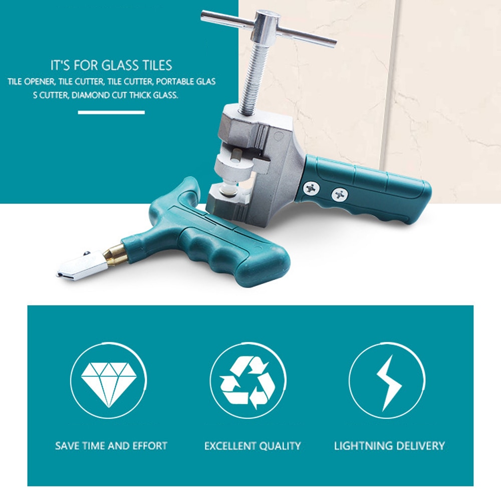 Portable Glass Tile Opener Hand-Held Large Wheel Ceramic Tile Glass Cutter Multi-function Glass Roller Cutter