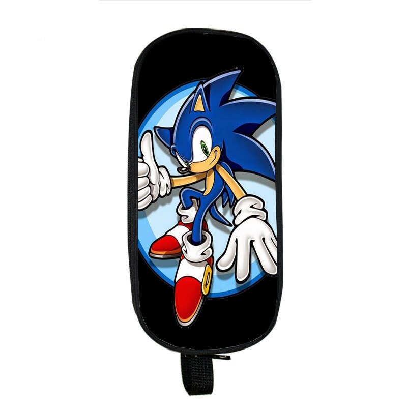 Sonic nowy dwuwarstwowy piórnik dla dzieci studenci piórnik na prezenty dla dzieci śliczna torba na materiały piśmienne chłopcy dziewczęta piękny pokrowiec na długopis