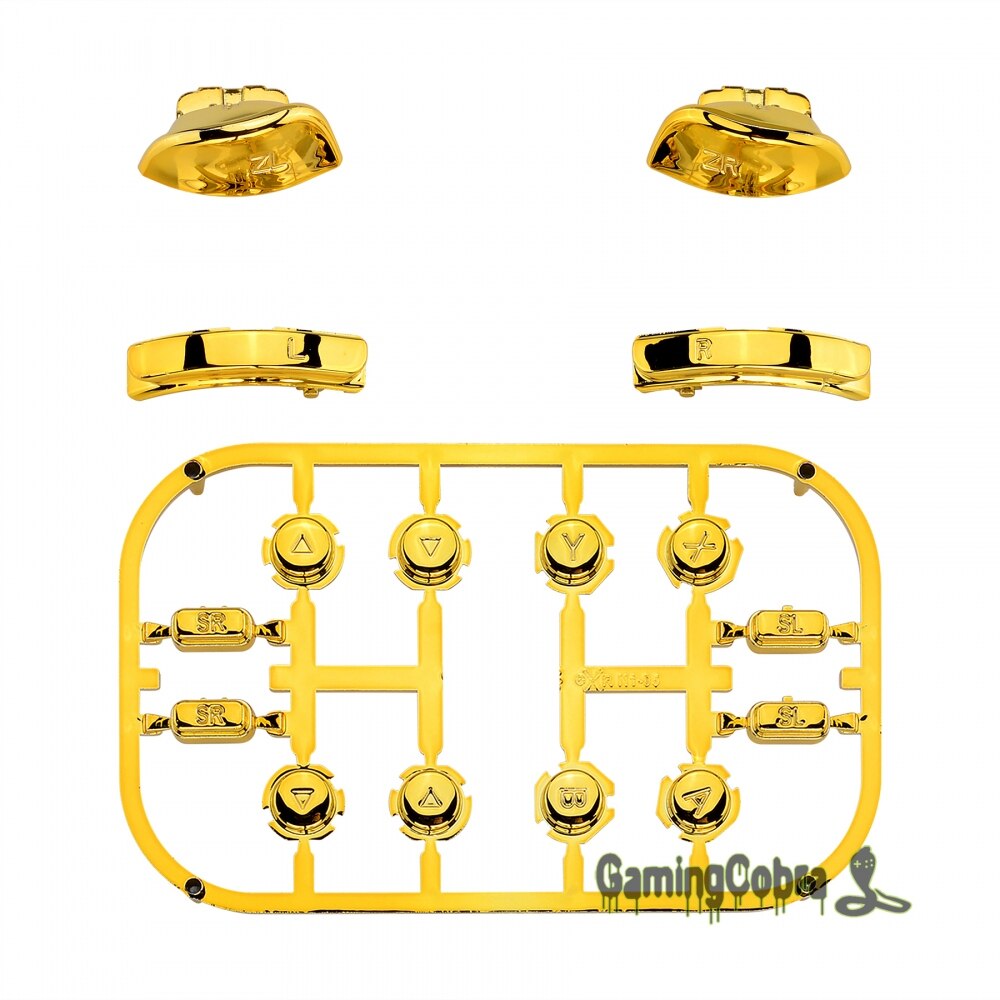 Chrome Gold Vervanging ABXY Richting Toetsen SR SL L R ZR ZL Trigger Volledige Set Knoppen w/Tools voor nintendo Switch Vreugde-Con