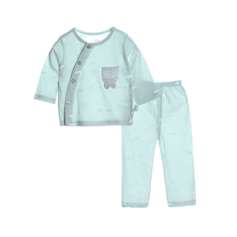 Baby Home Airconditioning Kleding Puur Katoen Dunne Zomer Baby Lange Mouwen Kinderen Pyjama Pak Jongens En meisjes Herfst: 190725-3 / 6M 73cm