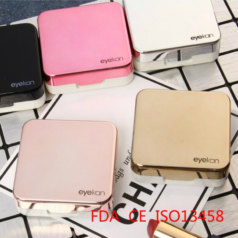 colored Contact Lens Case With Mirror women Colored Contact Lenses box eyes contact lens container J1520