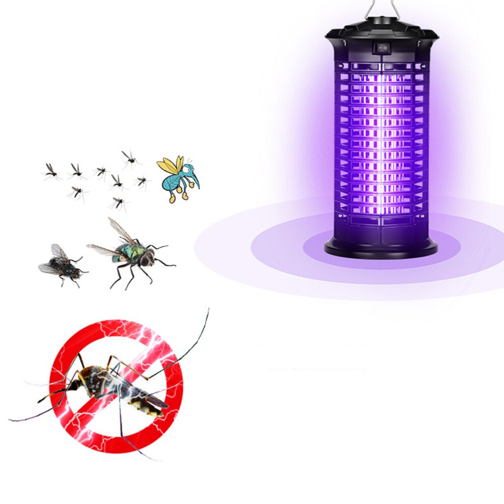 Insecticida fotocatalítico LED para exteriores, repelente de mosquitos eléctrico para jardín, con enchufe estadounidense, color negro