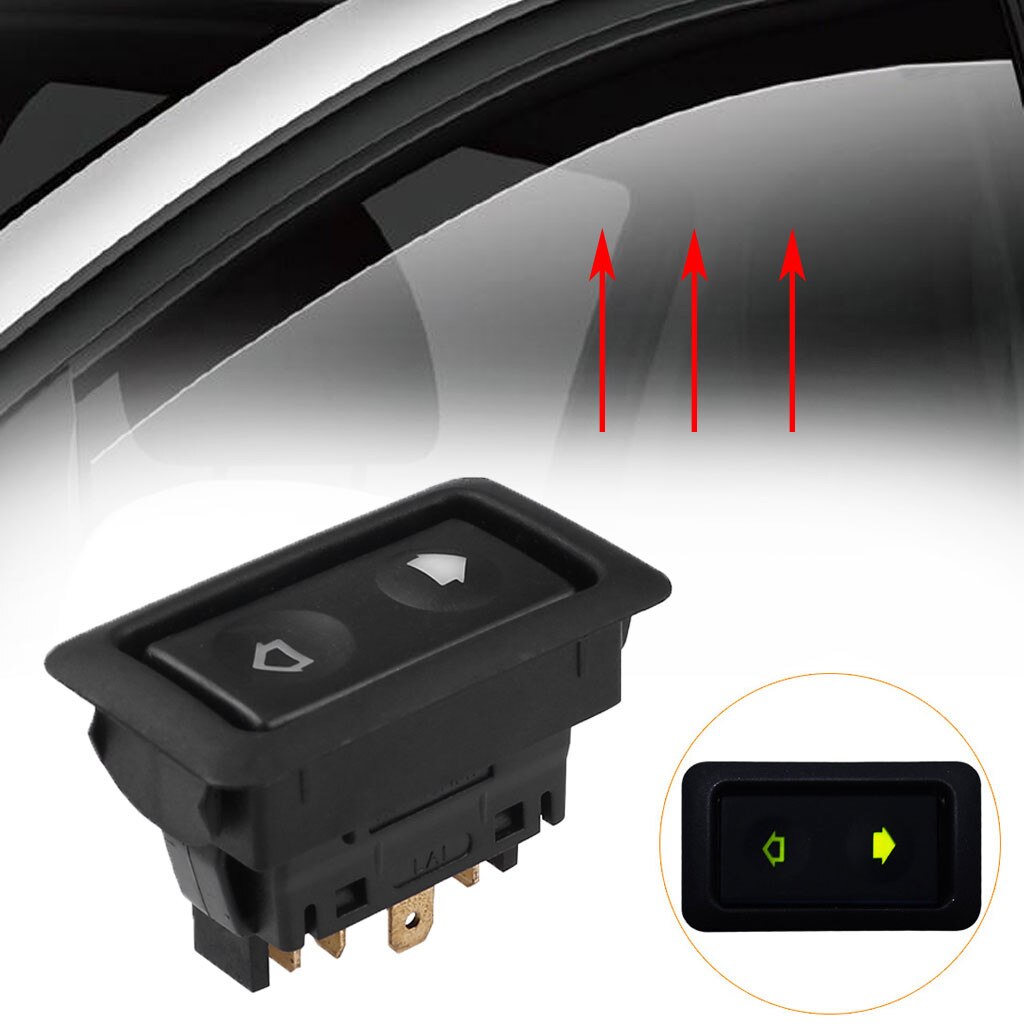 Interrupteur universel pour vitres de voiture, 6 broches, 12V, 24V, marche/arrêt, commande de Console SPST, boutons poussoirs
