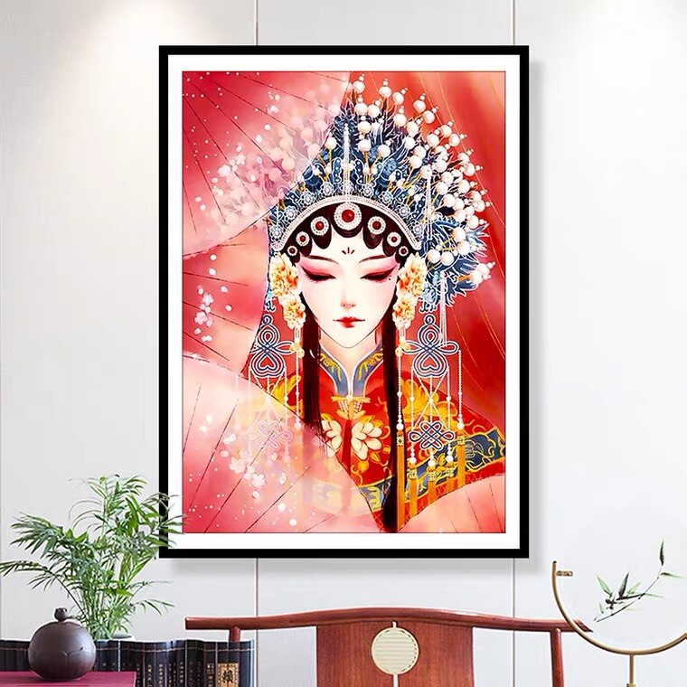 Peking Opera Characters Chinese style Cross stitch kit 11ct Hua Dan Count Canvas Cross Stitches Needlework Embroidery Home Decor