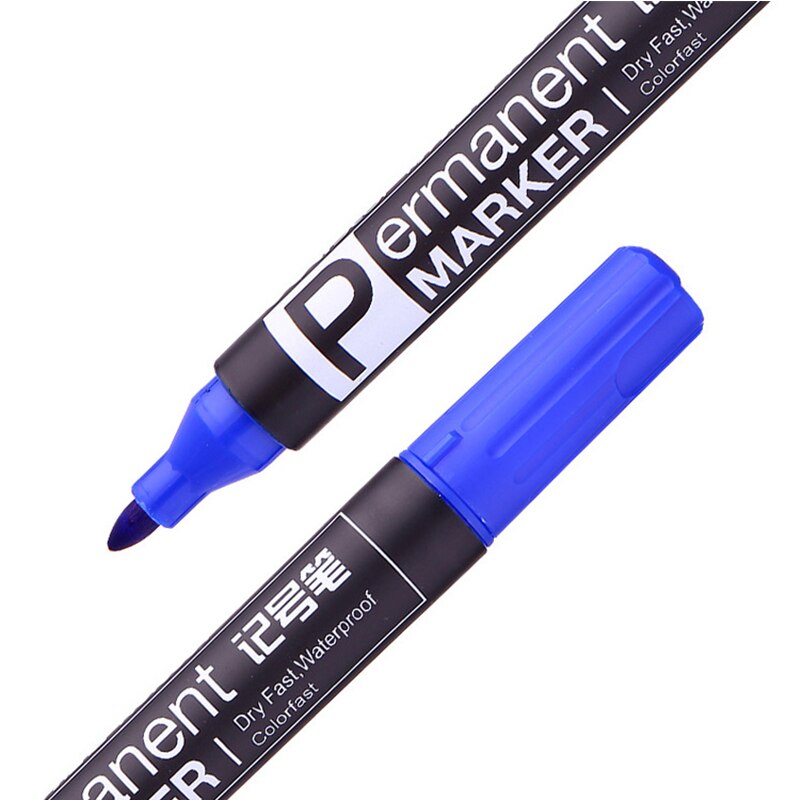 3Pcs Deli 6881 Markeerstift Niet Te Vervagen Vette Marker Pen Hoofd Pen Kantoorbenodigdheden Marker Pennen Graffiti