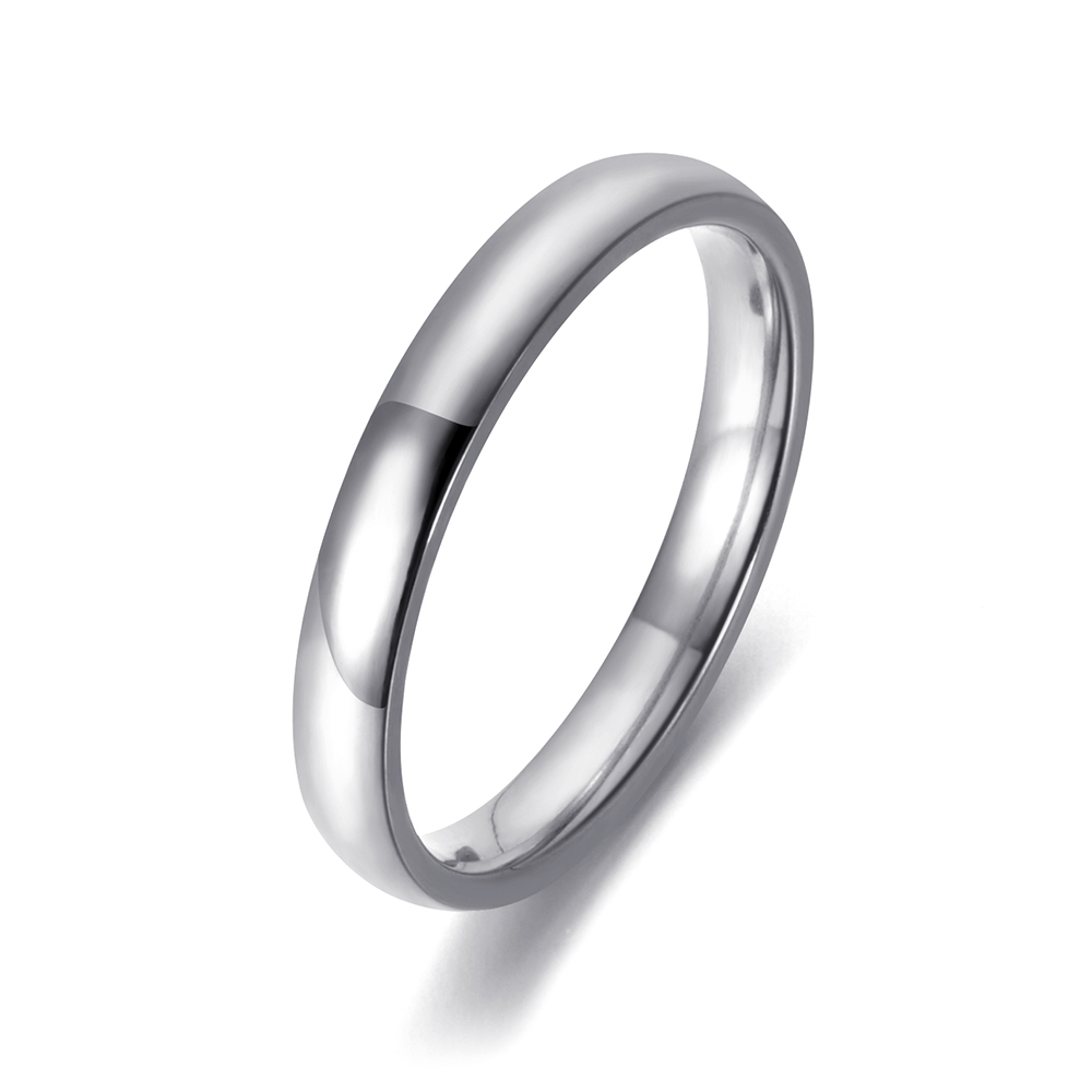 ZooMango Trendy 3mm Breed Gladde Paar Engagement Ringen Rvs Simple Wedding Ring Sieraden Voor Vrouwen Mannen Anneau ZR18058